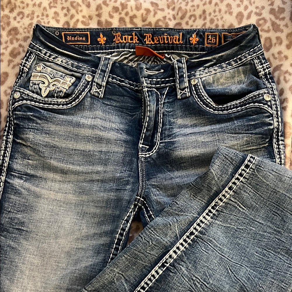 Rock Revival Distressed Blue Skinny Jeans
